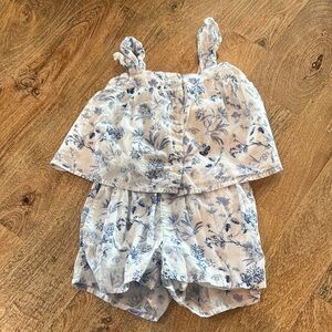 GAP Blue and White Floral Jumpsuit Matching Set
